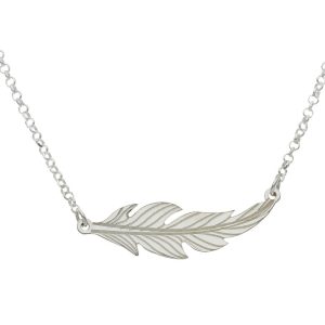 Gargantilla plata 925mm pluma