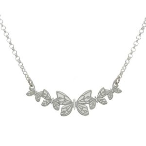 Gargantilla plata 925mm mariposas