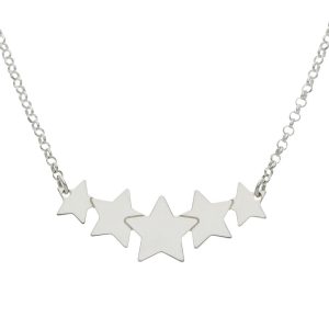 Gargantilla plata 925mm estrellas