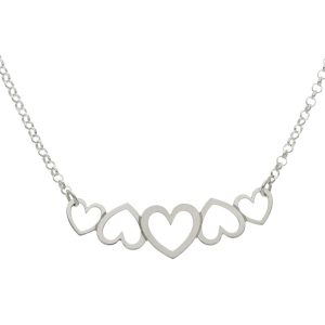 Gargantilla plata 925mm corazones