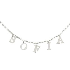 Gargantilla plata 925mm nombre