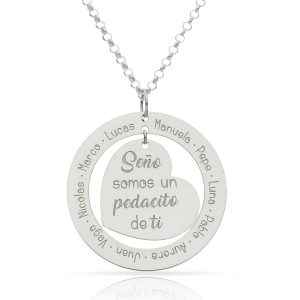 Gargantilla  plata 925mm cerco + corazon – 30mm