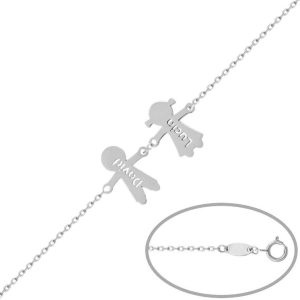 Pulsera plata 925mm nombre niña + niño