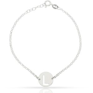 Pulsera plata 925mm letra calada – 12mm