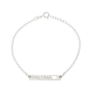 Pulsera plata 925mm chapa + frase