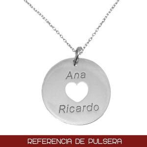 Pulsera plata 925mm circulo + nombre