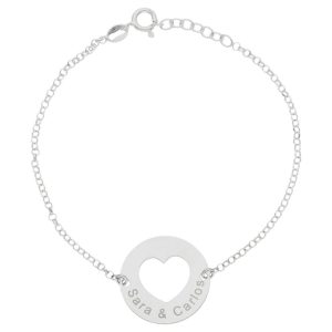 Pulsera plata 925mm corazon – 18mm