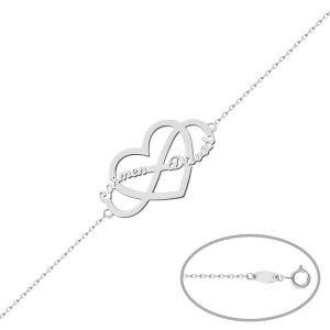 Pulsera plata 925mm infinito + corazon