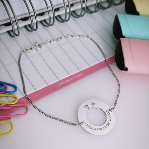 Pulsera plata 925mm circular + frase