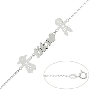 Pulsera plata 925mm tita + niños