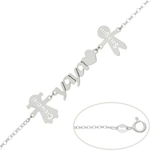Pulsera plata 925mm yaya + niños