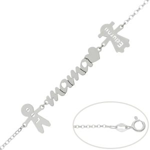 Pulsera plata 925mm mama + niños