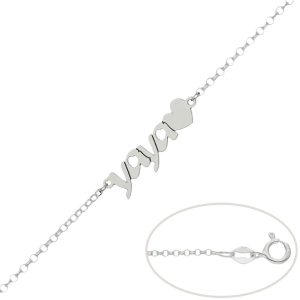 Pulsera plata 925mm yaya + corazon
