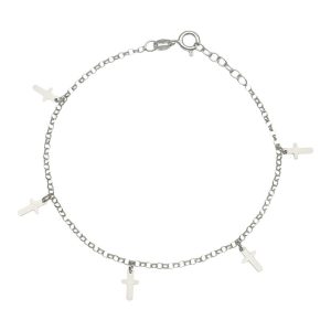 Pulsera plata 925mm mini charms cruces