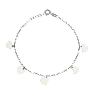 Pulsera plata 925mm mini charms corazones