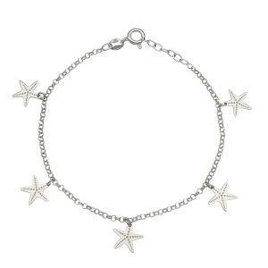 Pulsera plata 925mm mini charms estrella mar