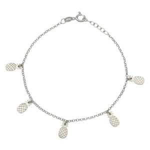 Pulsera plata 925mm mini charms piñas