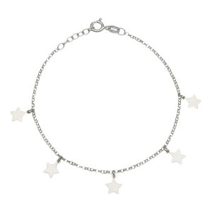 Tobillera plata 925mm mini charms estrellas