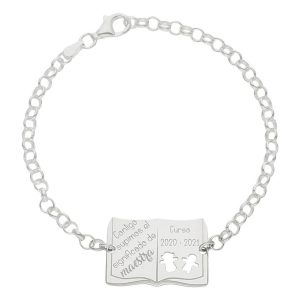 Pulsera plata 925mm libro profe