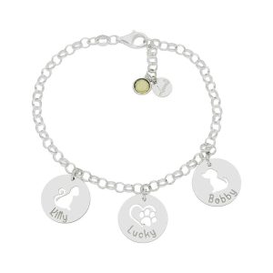 Pulsera mi historia plata 925mm mascotas