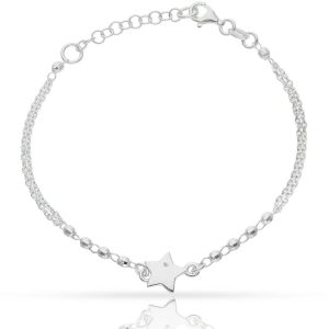 Pulsera plata 925mm estrella + bolas