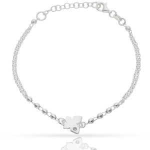 Pulsera plata 925mm mariposa + bolas