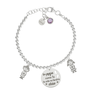 Pulsera mi historia plata 925mm bolas profe