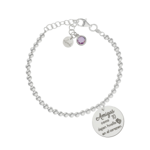 Pulsera mi historia plata 925mm bolas amiga