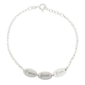 Pulsera plata 925mm chapas oval