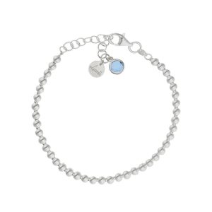 Pulsera mi historia plata 925mm bolas – azul