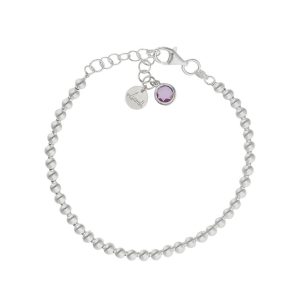 Pulsera mi historia plata 925mm bolas – lila
