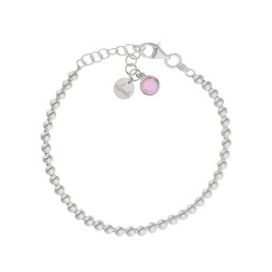 Pulsera mi historia plata 925mm bolas – rosa