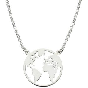Gargantilla plata 925mm mundo – 22mm