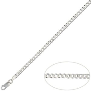 Cadena plata 925mm barbada – 4mm