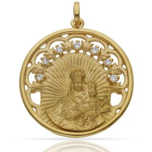 Medalla plata chapada oro v. del carmen – 30mm