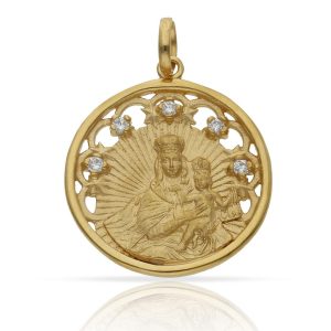 Medalla plata chapada oro v. del carmen – 25mm
