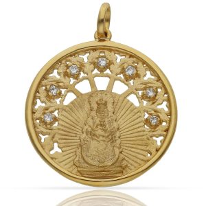 Medalla plata chapada oro v. del rocio – 30mm