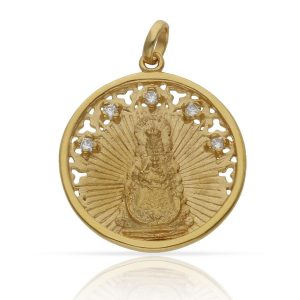 Medalla plata chapada oro v. del rocio – 25mm