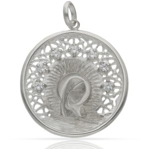 Medalla plata 925mm virgen niña – 30mm