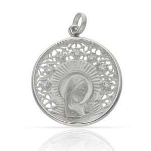 Medalla plata 925mm virgen niña – 25mm