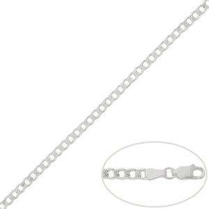 Cadena plata 925mm barbada tallada – 4mm