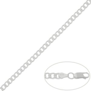 Cadena plata 925mm barbada tallada – 5mm