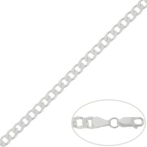 Cadena plata 925mm barbada tallada – 5.50mm