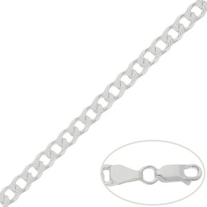 Cadena plata 925mm barbada tallada – 7.50mm