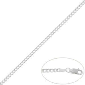 Cadena plata 925mm barbada – 3mm