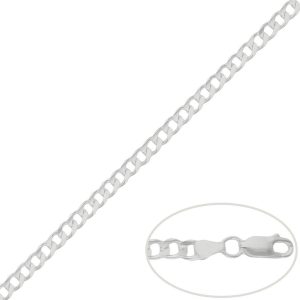 Cadena plata 925mm barbada – 5mm