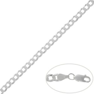 Cadena plata 925mm barbada – 5mm
