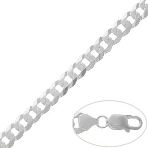 Cadena plata 925mm barbada – 9mm