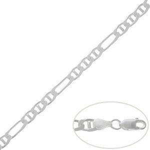 Cadena plata 925mm ancla – 6mm