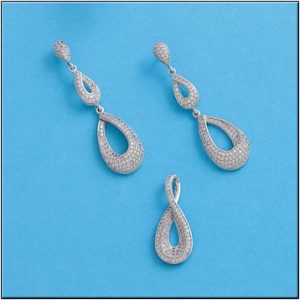 Colgante plata 925mm lagrima circonitas